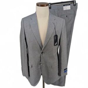 Nautica Men’s Modern Fit 2 Piece Stretch Suit Jacket in Classic Grey/Blue - NWT